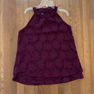 Maurice’s maroon, high neck top -size small